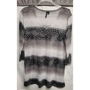 Portocruz Womens M Jersey Tunic Coverup Pineapple Resort Wear Beach Pool